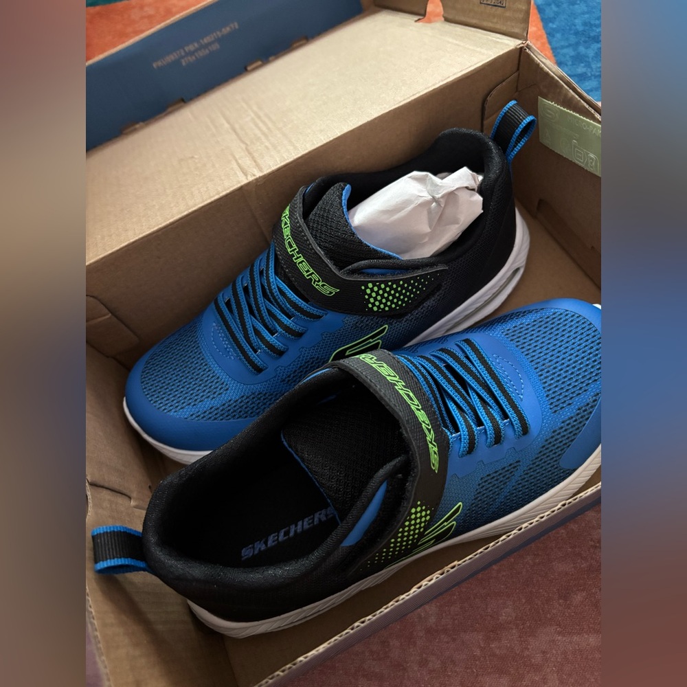 Skechers Vibrant Blue and Black Sneakers - Picture 2 of 8